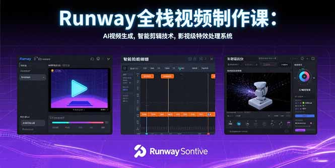 Runway全栈视频制作课：AI视频生成，智能剪辑技术，影视级特效处理系统-非凡网-资源网-最新项目分享网站
