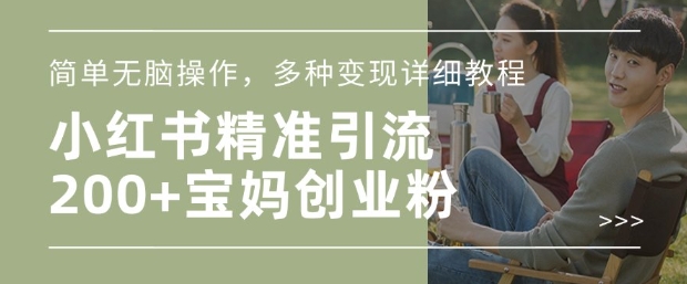小红书混剪日引200+宝妈创业粉，简单无脑操作，多种变现详细教程-非凡网-资源网-最新项目分享网站