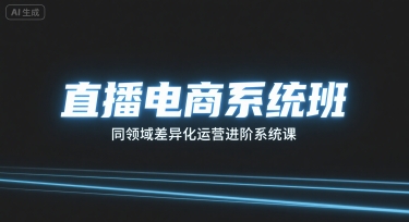 直播电商系统班，同领域差异化运营进阶系统课-非凡网-资源网-最新项目分享网站