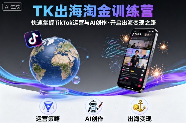 TK出海淘金训练营，助你快速掌握TikTok运营与AI创作，开启出海变现之路-非凡网-资源网-最新项目分享网站