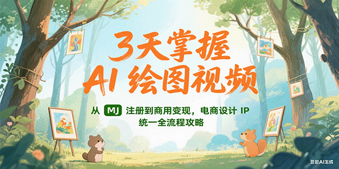 3天掌握AI绘图视频，从MJ 注册到商用变现，电商设计IP统一全流程攻略-非凡网-资源网-最新项目分享网站