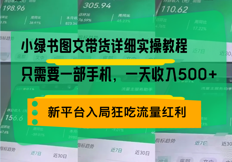 小绿书图文带货详细实操教程，只需要一部手机，一天收入500+，轻松变现-非凡网-资源网-最新项目分享网站
