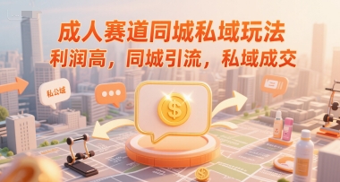 成人赛道同城私域玩法，利润高，同城引流，私域成交-非凡网-资源网-最新项目分享网站