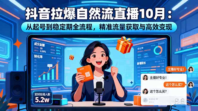抖音拉爆自然流直播10月：从起号到稳定期全流程，精准流量获取与高效变现-非凡网-资源网-最新项目分享网站