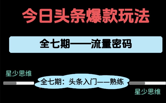 头条系列全七期项目拆解，全是干货，新手从0-1必经过程，99的人会踩的坑-非凡网-资源网-最新项目分享网站