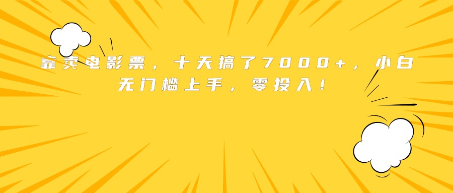 靠卖电影票，十天搞了7000+，小白无门槛上手，零投入！-非凡网-资源网-最新项目分享网站