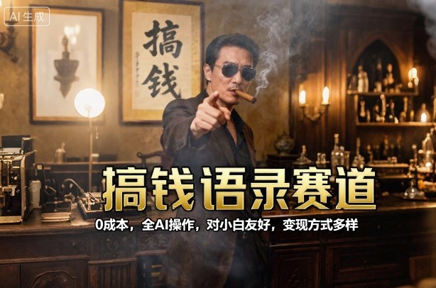 搞钱语录赛道，0成本，全AI操作，对小白友好，变现方式多样-非凡网-资源网-最新项目分享网站