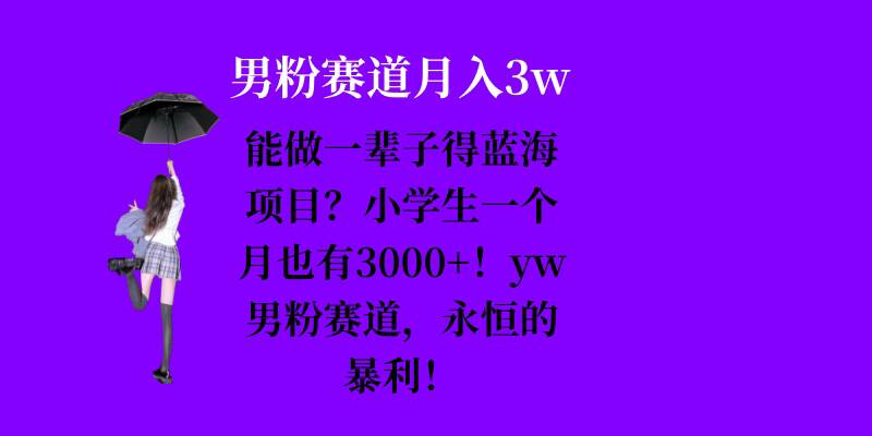 能做一辈子的蓝海项目？小学生一个月也有3000+，yw男粉赛道，永恒的暴利-非凡网-资源网-最新项目分享网站