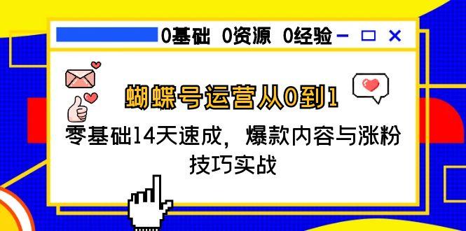 蝴蝶号运营从0到1，零基础14天速成，爆款内容与涨粉技巧实战-非凡网-资源网-最新项目分享网站