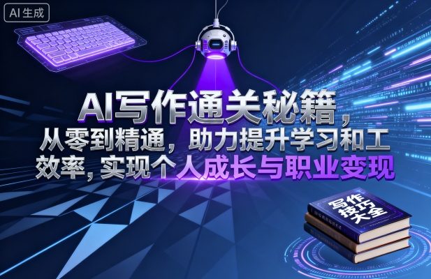 AI写作通关秘籍,从零到精通,助力提升学习和工作效率,实现个人成长与职业变现-非凡网-资源网-最新项目分享网站
