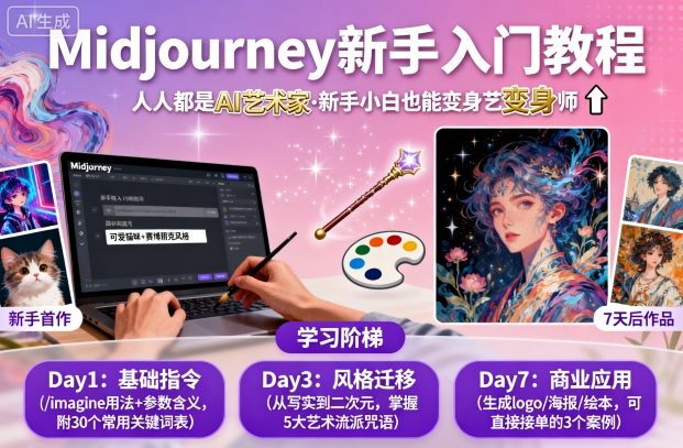 midjourney新手入门教程：人人都是AI艺术家，新手小白也能变身艺术大师-非凡网-资源网-最新项目分享网站
