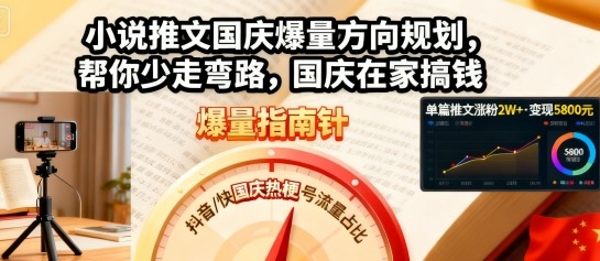 小说推文国庆爆量方向规划，帮你少走弯路，国庆在家搞钱-非凡网-资源网-最新项目分享网站