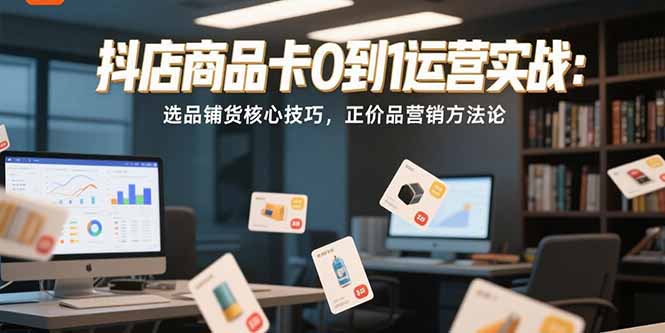 抖店商品卡0到1运营实战：选品铺货核心技巧，正价品营销方法论-非凡网-资源网-最新项目分享网站
