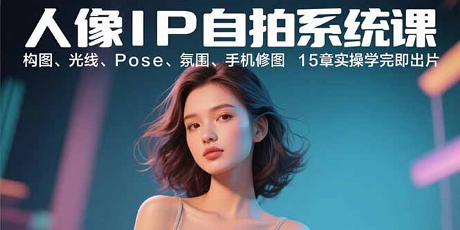 人像IP自拍系统课：构图、光线、Pose、氛围、手机修图 15章实操学完即出片-非凡网-资源网-最新项目分享网站