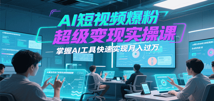 AI短视频爆粉超级变现实操课，掌握AI工具快速实现月入过万-非凡网-资源网-最新项目分享网站