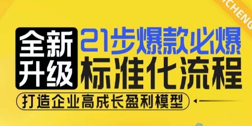 21步爆款必爆标准化流程，全新升级，打造企业高成长盈利模型-非凡网-资源网-最新项目分享网站