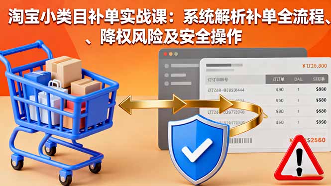 淘宝小类目补单实战课：系统解析补单全流程、降权风险及安全操作-非凡网-资源网-最新项目分享网站