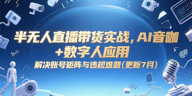半无人直播带货实战，AI音咖+数字人应用 解决账号矩阵与违规难题(更新7月-非凡网-资源网-最新项目分享网站