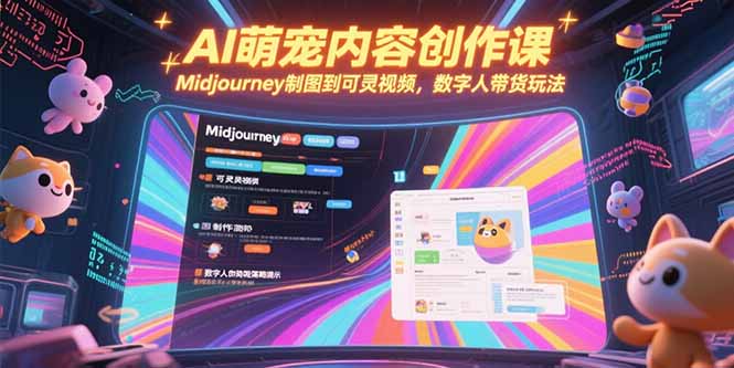 AI萌宠内容创作课，Midjourney制图到可灵视频，数字人带货玩法-非凡网-资源网-最新项目分享网站