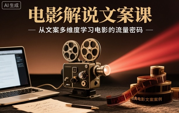 电影解说文案课,从文案多维度学习电影的流量密码-非凡网-资源网-最新项目分享网站