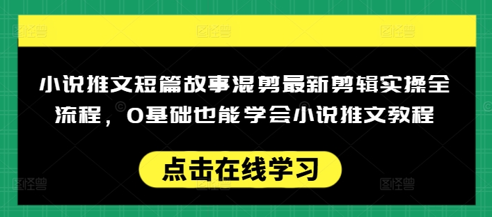 小说推文短篇故事混剪最新剪辑实操全流程，0基础也能学会小说推文教程，肯干多发日入多张-非凡网-资源网-最新项目分享网站