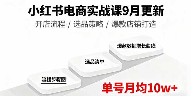 小红书电商实战课9月更新，开店流程/选品策略/爆款店铺打造，单号月均10w+-非凡网-资源网-最新项目分享网站