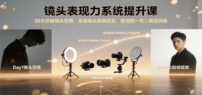 镜头表现力系统提升课，30天突破镜头恐惧实现自信蜕变，塑造独一无二表现风格-非凡网-资源网-最新项目分享网站