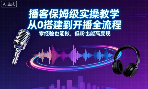 播客保姆级实操教学，从0搭建到开播全流程，零经验也能做，低粉也能高变现-非凡网-资源网-最新项目分享网站