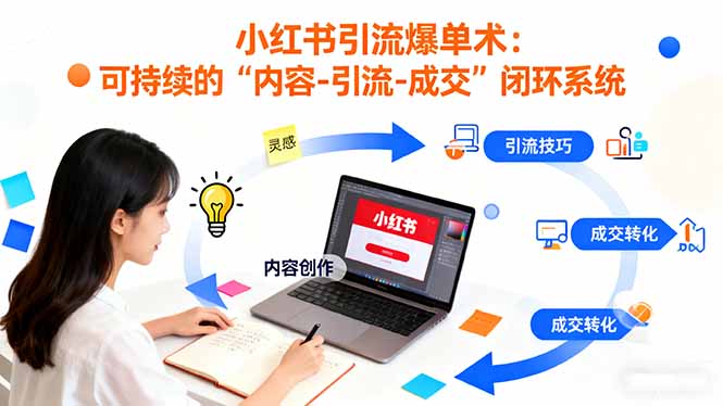 小红书引流爆单术：构建一套低成本 可持续的“内容-引流-成交”闭环系统-非凡网-资源网-最新项目分享网站