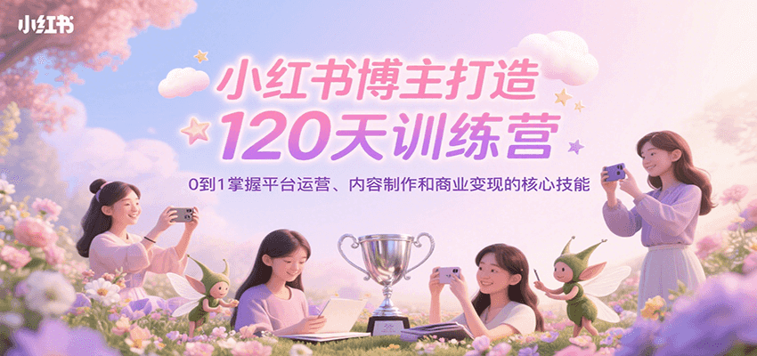 小红书博主打造120天训练营，0到1掌握平台运营、内容制作和商业变现-非凡网-资源网-最新项目分享网站