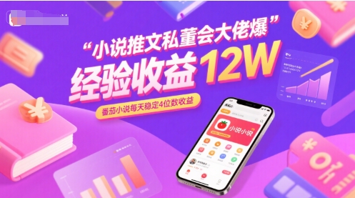 小说推文私董会大佬爆单经验分享收益12W，番茄小说每天稳定4位数收益-非凡网-资源网-最新项目分享网站