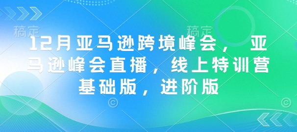12月亚马逊跨境峰会， 亚马逊峰会直播，线上特训营基础版，进阶版-非凡网-资源网-最新项目分享网站