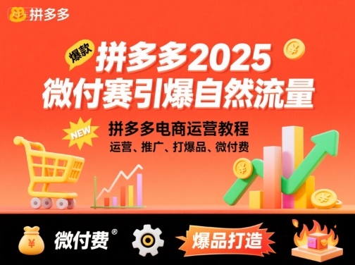 拼多多2025微付费引爆自然流量，拼多多电商运营教程，运营、推广、打爆品、微付费(更新)-非凡网-资源网-最新项目分享网站