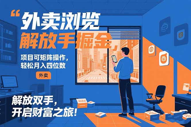 外卖浏览掘金项目 可矩阵操作 轻松日入500+-非凡网-资源网-最新项目分享网站