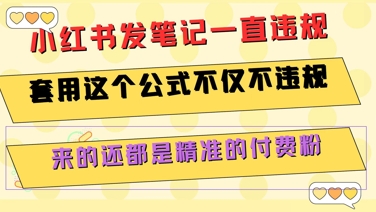 小红书发笔记一直违规，套用这个公式不仅不违规，来的还都是精准的付费粉-非凡网-资源网-最新项目分享网站