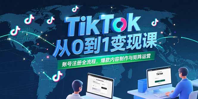 TikTok从0到1变现课，账号注册全流程，爆款内容制作与矩阵运营-非凡网-资源网-最新项目分享网站