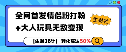 【生财36计】全网首发情侣粉打粉+大人玩具无敌变现-非凡网-资源网-最新项目分享网站