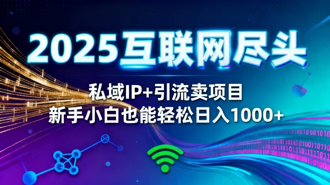 2025网创尽头王炸项目！私域 IP + 精准引流，新手小白在家躺赚日入 1000+-非凡网-资源网-最新项目分享网站