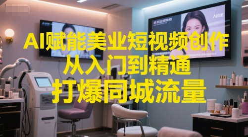 AI赋能美业短视频创作，从入门到精通，打爆同城流量，超级AI工具短视频实操落地-非凡网-资源网-最新项目分享网站