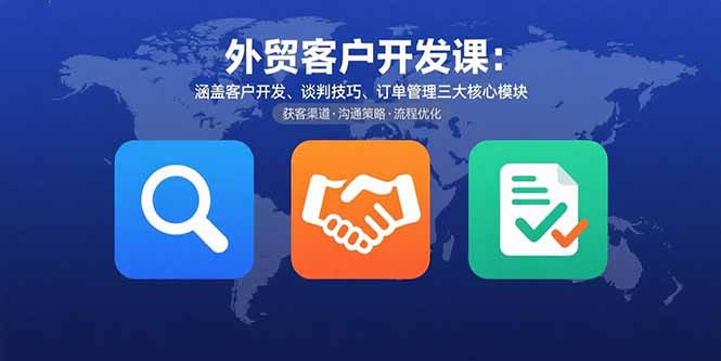 外贸客户开发课：涵盖客户开发、谈判技巧、订单管理三大核心模块-非凡网-资源网-最新项目分享网站