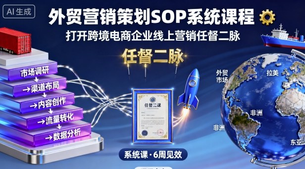 外贸营销策划SOP系统课程，打开跨境电商企业线上营销任督二脉-非凡网-资源网-最新项目分享网站