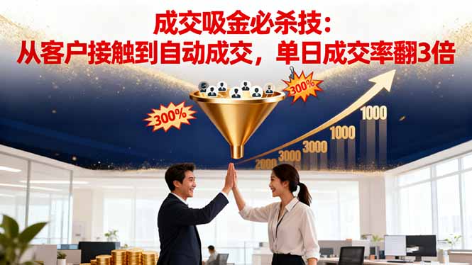 吸金成交营销必杀技：从客户接触到自动成交，单日成交率翻3倍-非凡网-资源网-最新项目分享网站