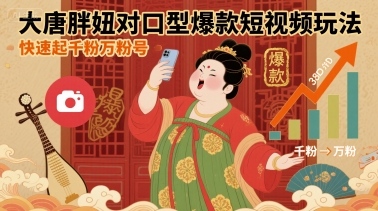 大唐胖妞对口型爆款短视频玩法，快速起千粉万粉号-非凡网-资源网-最新项目分享网站