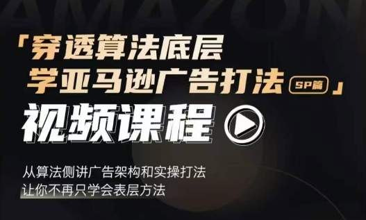 穿透算法底层，学亚马逊广告打法SP篇，从算法侧讲广告架构和实操打法，让你不再只学会表层方法-非凡网-资源网-最新项目分享网站