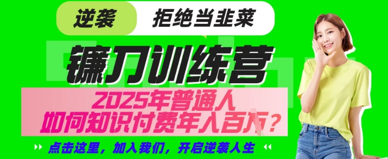 【网创项目终点站-镰刀训练营超级IP合伙人】25年普通人如何通过“知识付费”年入百个-仅此一版【揭秘】-非凡网-资源网-最新项目分享网站