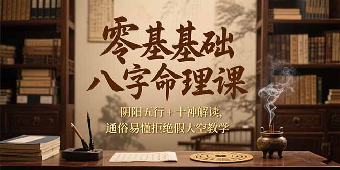 零基础八字命理课，阴阳五行+十神解读，通俗易懂拒绝假大空教学-非凡网-资源网-最新项目分享网站
