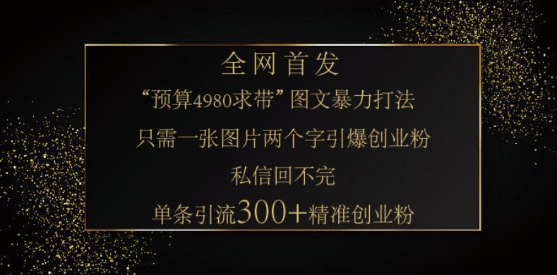 小红书神奇图片引流法，只需一张图，就能单条笔记凭借此方法，轻松引流 300 + 精准创业粉-非凡网-资源网-最新项目分享网站