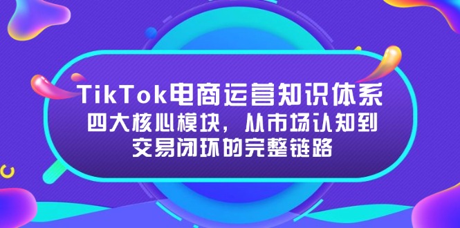 TikTok电商运营知识体系：四大核心模块，从市场认知到交易闭环的完整链路-非凡网-资源网-最新项目分享网站