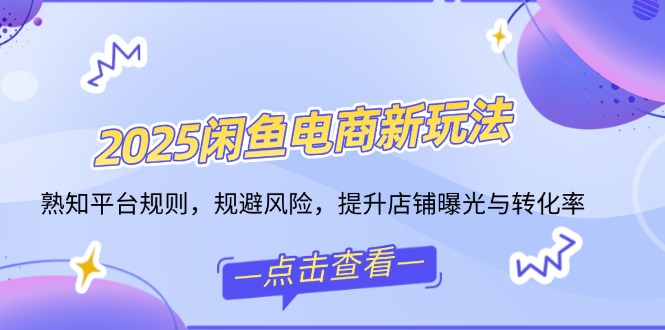 2025闲鱼电商新玩法，熟知平台规则，规避风险，提升店铺曝光与转化率-非凡网-资源网-最新项目分享网站