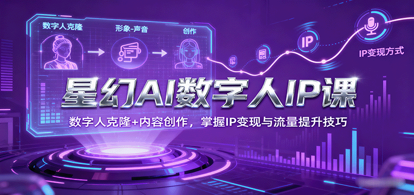 星幻AI数字人IP课，数字人克隆+内容创作，掌握IP变现与流量提升技巧-非凡网-资源网-最新项目分享网站
